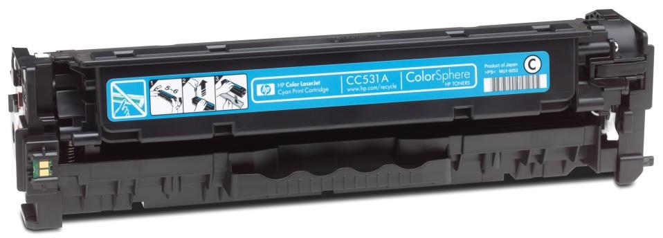 766001 HP CC531A Toner HP CL CC531A bl&#229; 